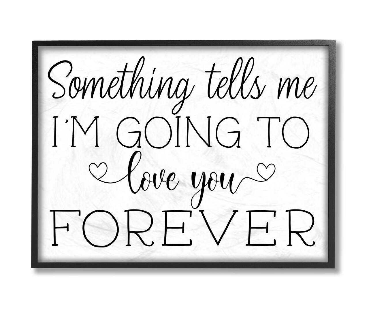 Stupell Industries Love You Forever Quote Wall Art in Black Frame